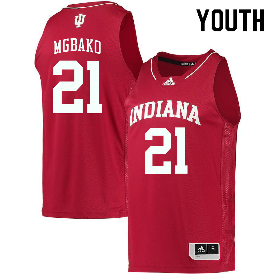 Youth #21 Mackenzie Mgbako Indiana Hoosiers College Basketball Jerseys Stitched Sale-Crimson